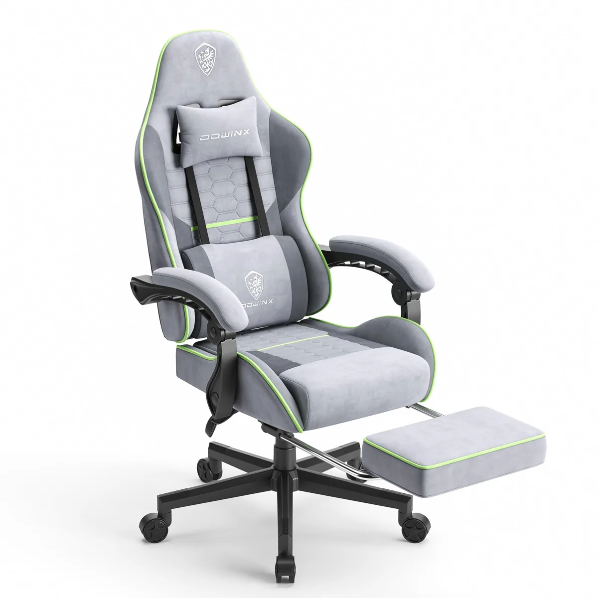 Dowinx Dowinx LS-6658 Gaming Chair, Green and Grey, 290 lbs — product photo
