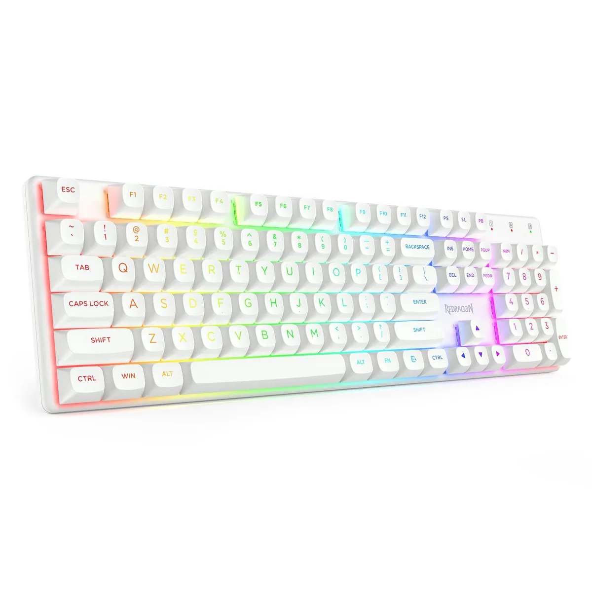  Redragon K710W-RGB-02 Wireless Mechanical Gaming Keyboard Tri-Mode Linear Red Switch White — product photo