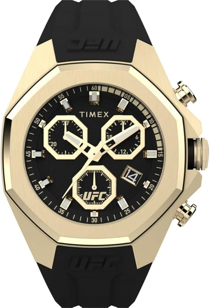 TIMEX Timex UFC Pro Quartz Chronograph 45 mm Gold-Tone Silicone Watch — product photo