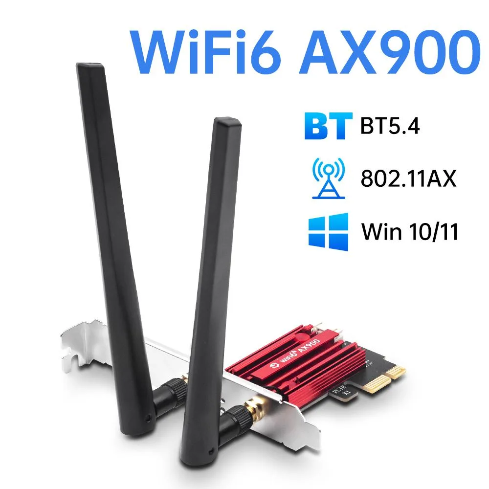 DERAPID DERAPID FV-AX900Pro Wi-Fi 6 PCIe Adapter Bluetooth 5.4 Red — product photo