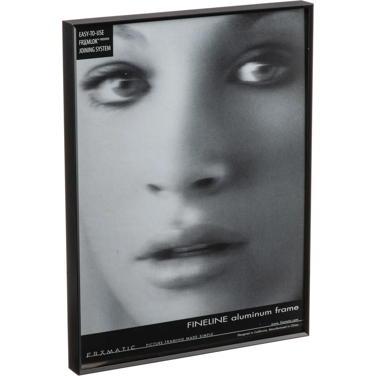 Black aluminum 14x18 inch photo frame with thin face