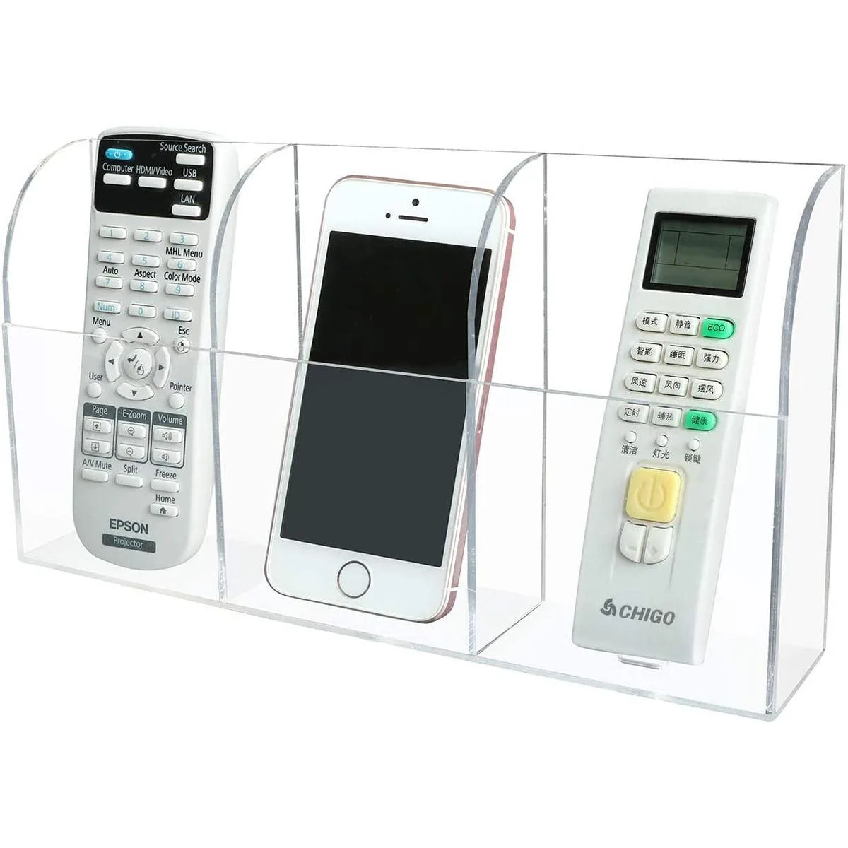 Pansyling Pansyling Large Acrylic 3-Slot Wall Mounted Phone Mount Clear — product photo