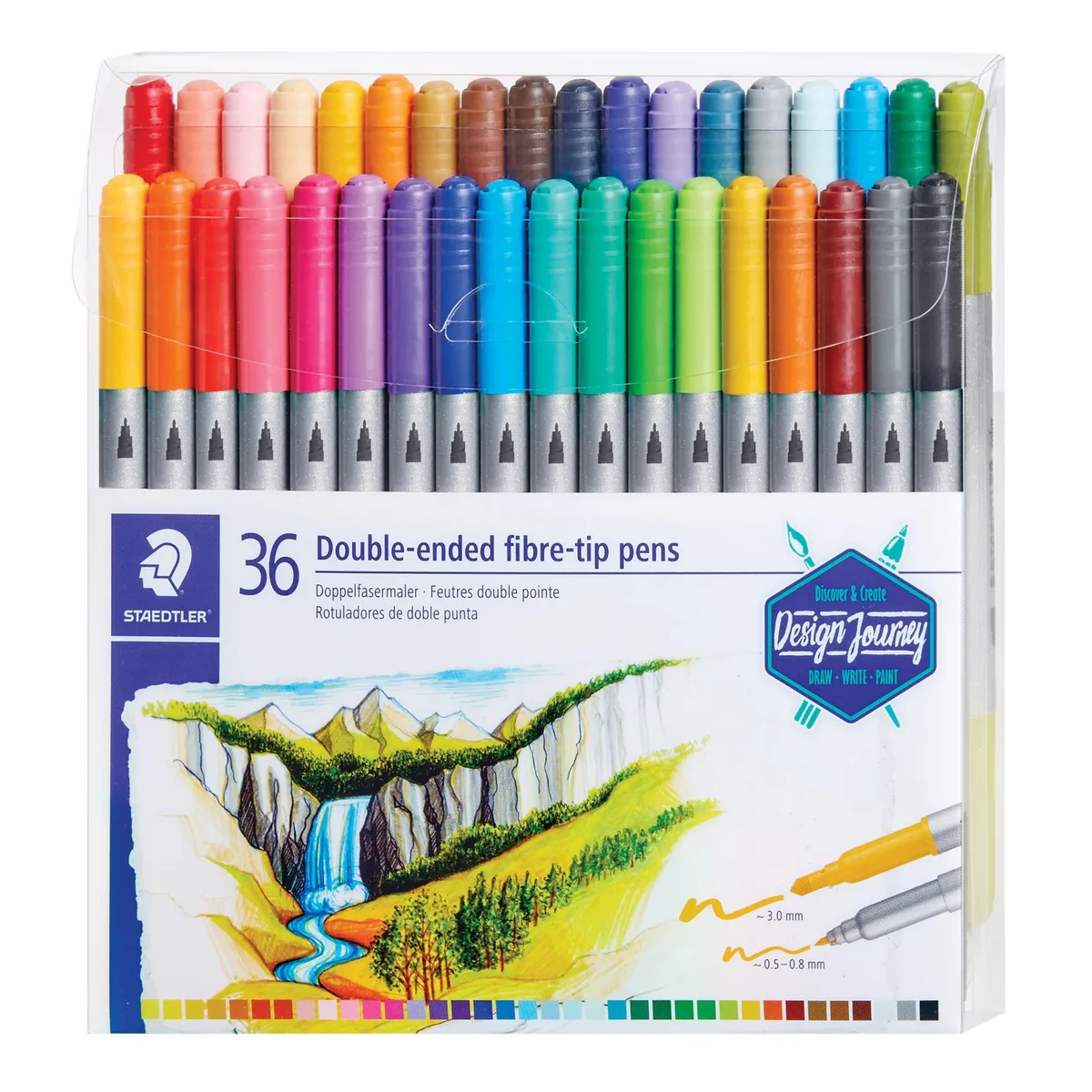 Double Ended Markers Assorted Bullet Tips 36 Pack — product photo