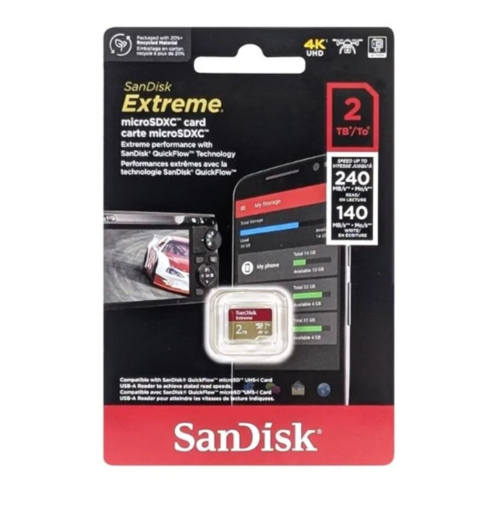SanDisk SanDisk Extreme 2TB microSDXC SDSQXAV-2T00-GN6MN memory card — product photo
