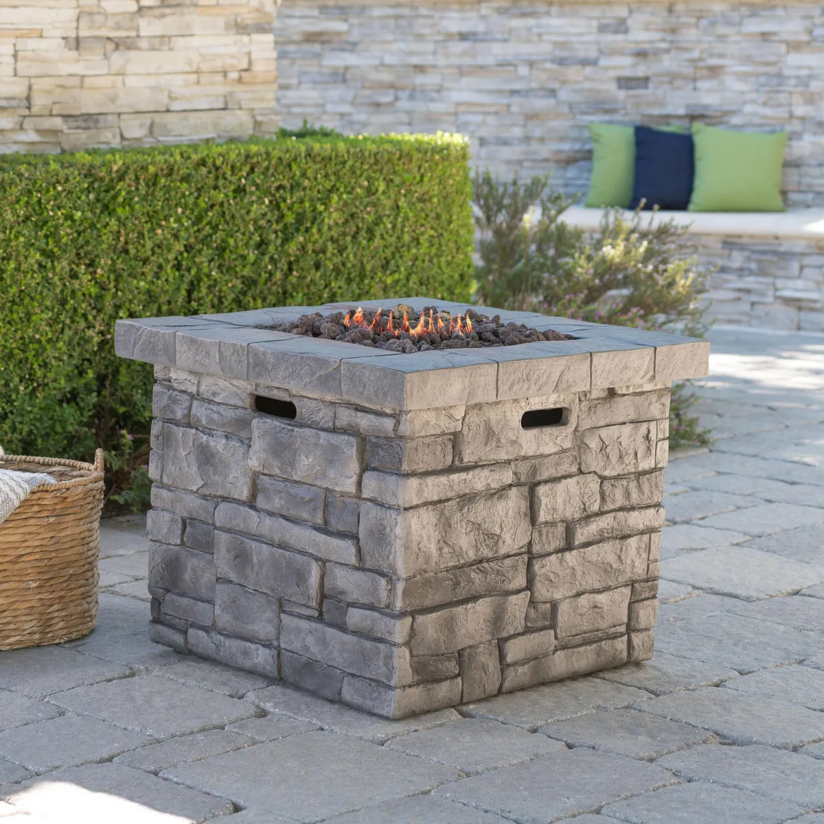 tuphen tuphen 30" Square MgO Propane Fire Pit 40000 BTU Grey — product photo