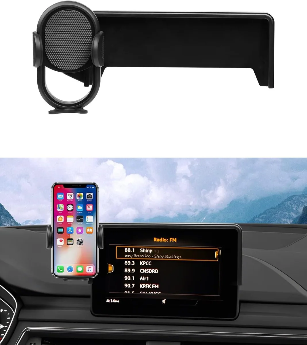 Keyence Keyence Phone Mount for 2017-2019 Audi A4, 2018-2020 Q5 7-Inch Screen, 4.7-6.9 Inch Phones, 360° Rotation — product photo