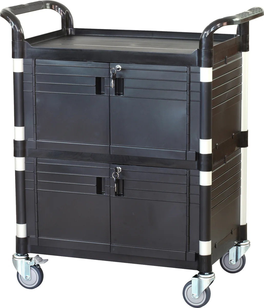 JaboEquip JaboEquip JBG-3D2 3 Shelf Lockable Medical Cart office furniture — product photo