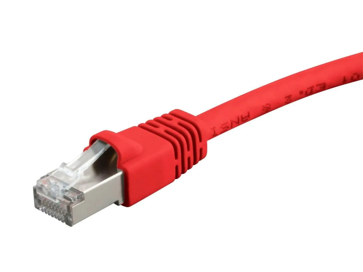 Monoprice Inc. Monoprice 124314 Cat6A Ethernet Cable 0.5 ft Red 26AWG STP 550MHz — product photo