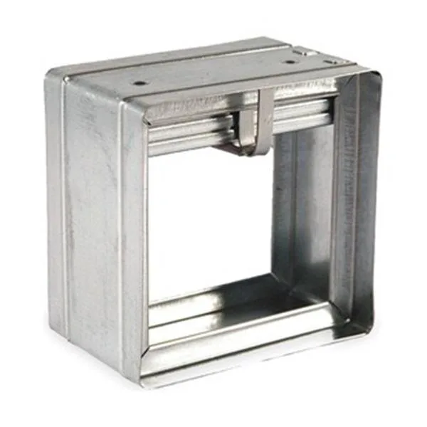Square galvanised steel fire damper 23.75 inches wide 3.7 inches deep