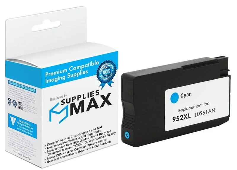 SuppliesMax SuppliesMax Cyan Inkjet Cartridge HP 952XL L0S61AN 1600 Pages — product photo