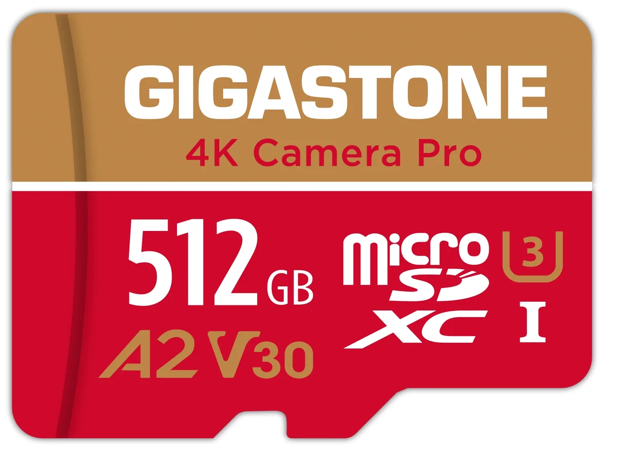 Gigastone Corporation Gigastone 512GB MicroSDXC 100/60 MB/s U3 V30 A2 memory card — product photo
