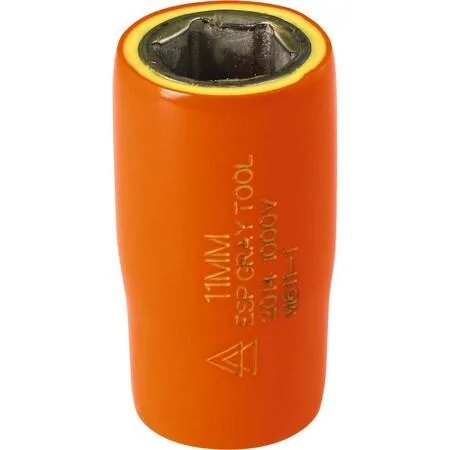 Gray Tools 11mm insulated socket with orange and yellow layers