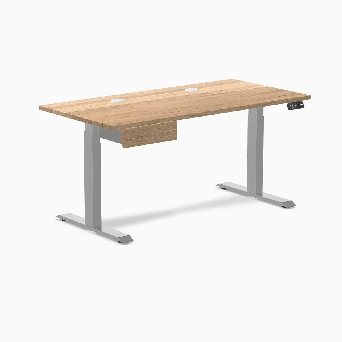Desky Desky Dual Hardwood Standing Desk White Oak 60 x 30 inches Grey — product photo