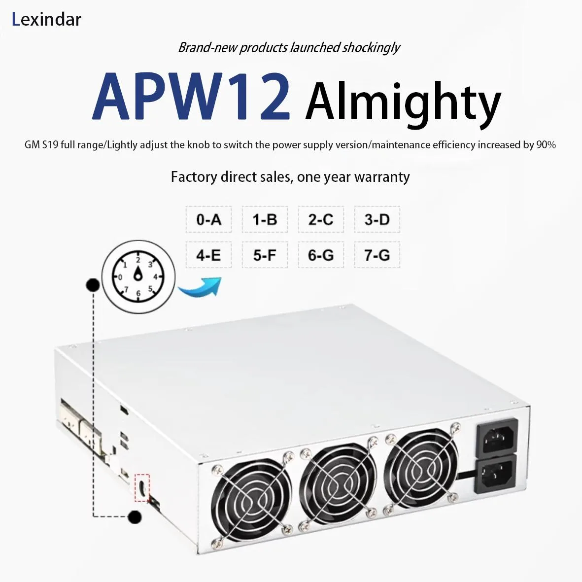 Lexindar Lexindar APW12 4000W server power supply — product photo