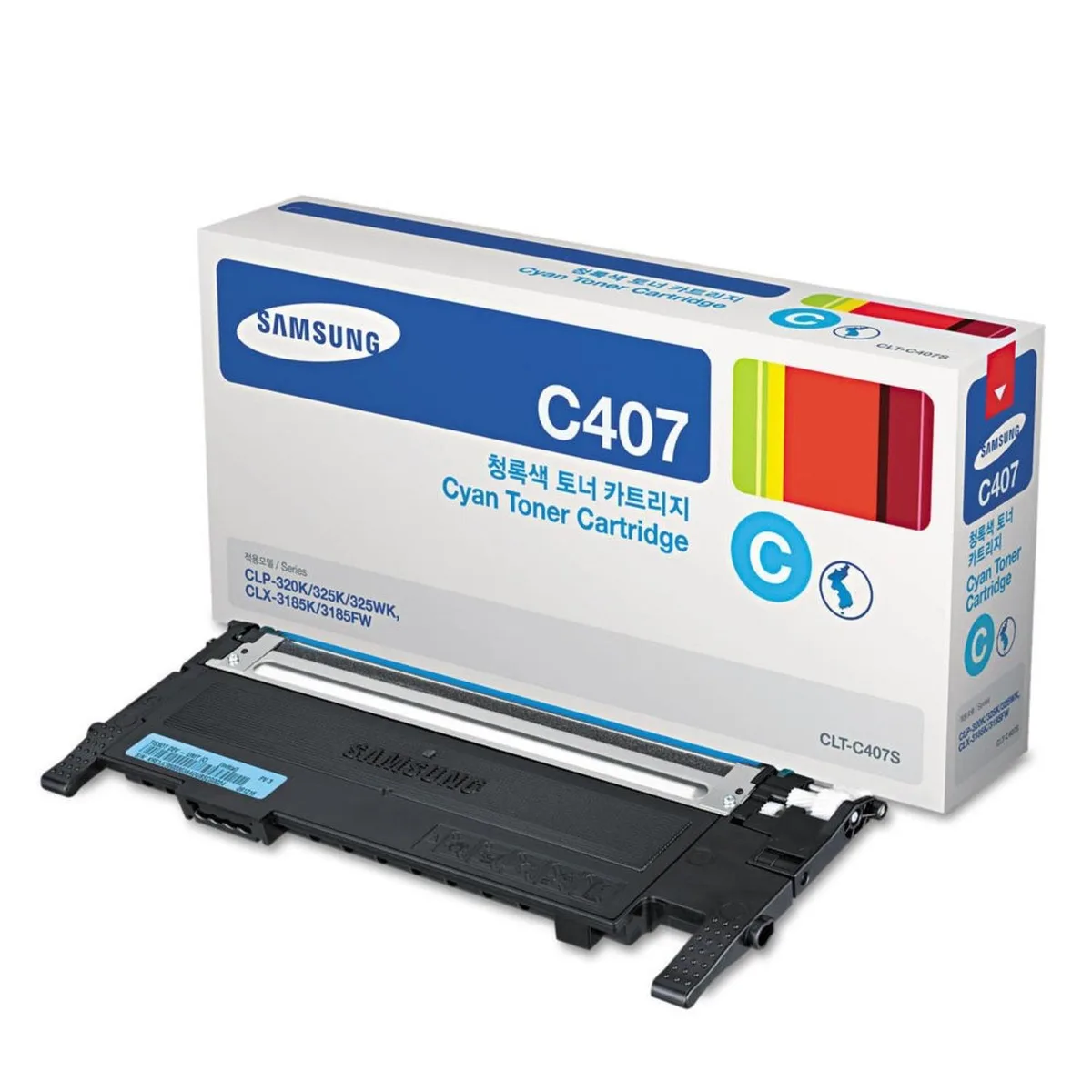 SAMSUNG SAMSUNG CLT-C407S Cyan Toner Cartridge 1000 Pages — product photo