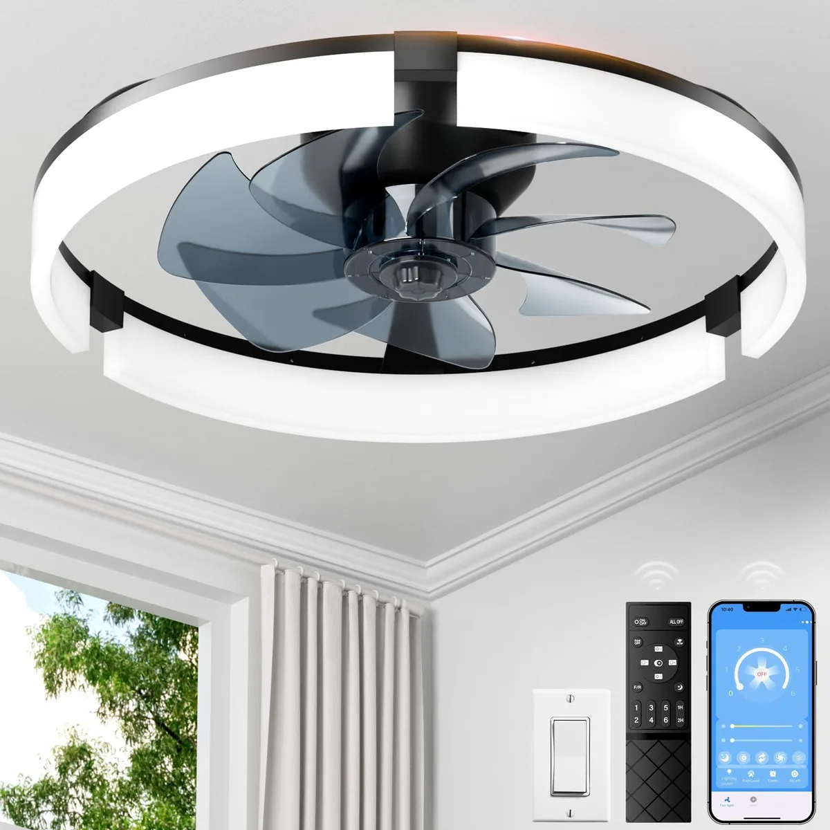  Thomasville Lighting KT-8225C-500 20 Inch Ceiling Fan 3200LM LED 6-Speed — product photo