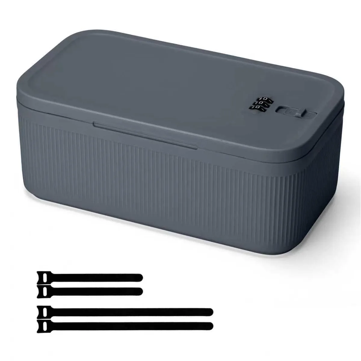  Huolacove Small Lock Box with Code Grey 9.4"D x 5.15"W x 3.8"H 2L — product photo