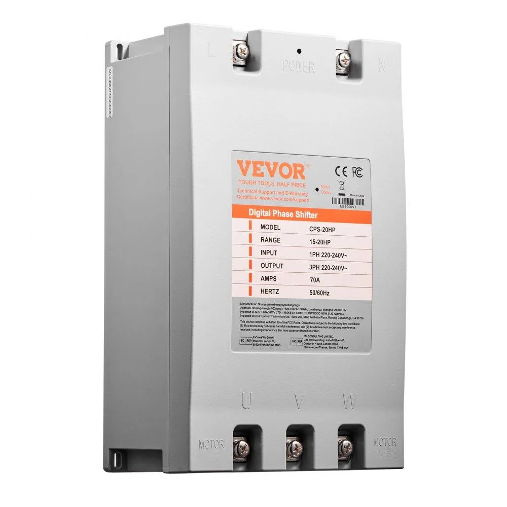 VEVOR VEVOR CPS-20HP 20HP 70A 220V Single to 3 Phase Converter — product photo