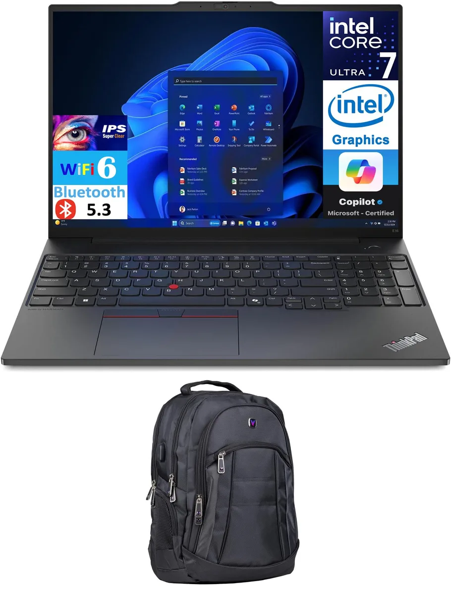 Lenovo Lenovo ThinkPad E16 Gen 2 laptop Ultra 7 155U 16GB DDR5 1TB PCIe SSD 16.0" WUXGA — product photo