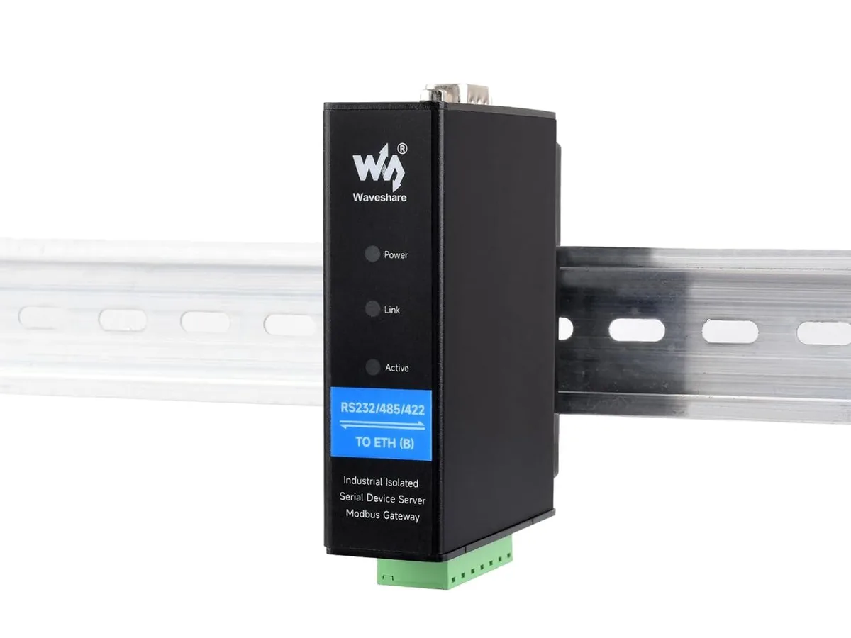 LORDWORLD LORDWORLD RS232/485/422 to Ethernet Rail-Mount Serial Server — product photo