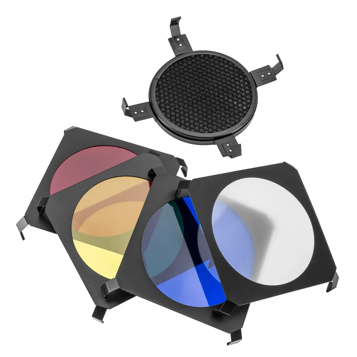 Adorama Adorama Honeycomb Grid 30° with Color Filter Set Red Blue Yellow Green — product photo