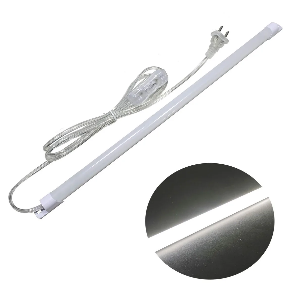 White 17-inch ultra-slim LED light bar with magnetic mount and 6ft cord