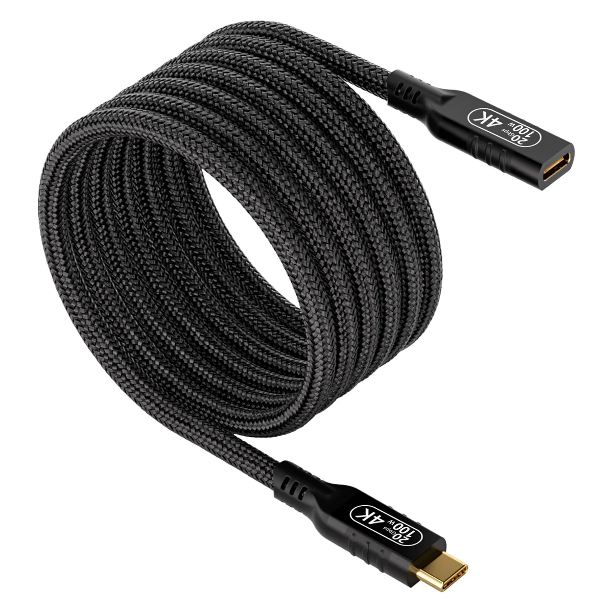 Long 16.5ft USB-C male-to-female cable with 24-pin connectors