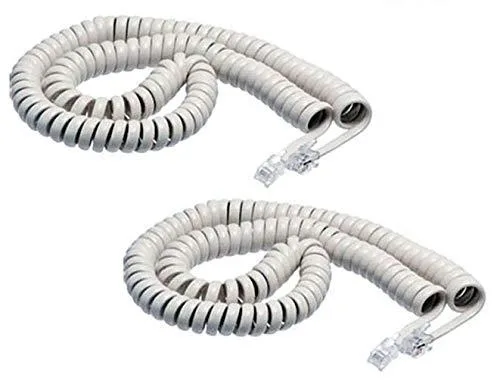 iMBAPrice iMBAPrice White Coiled Handset Cord 12 ft Pack of 2 — product photo