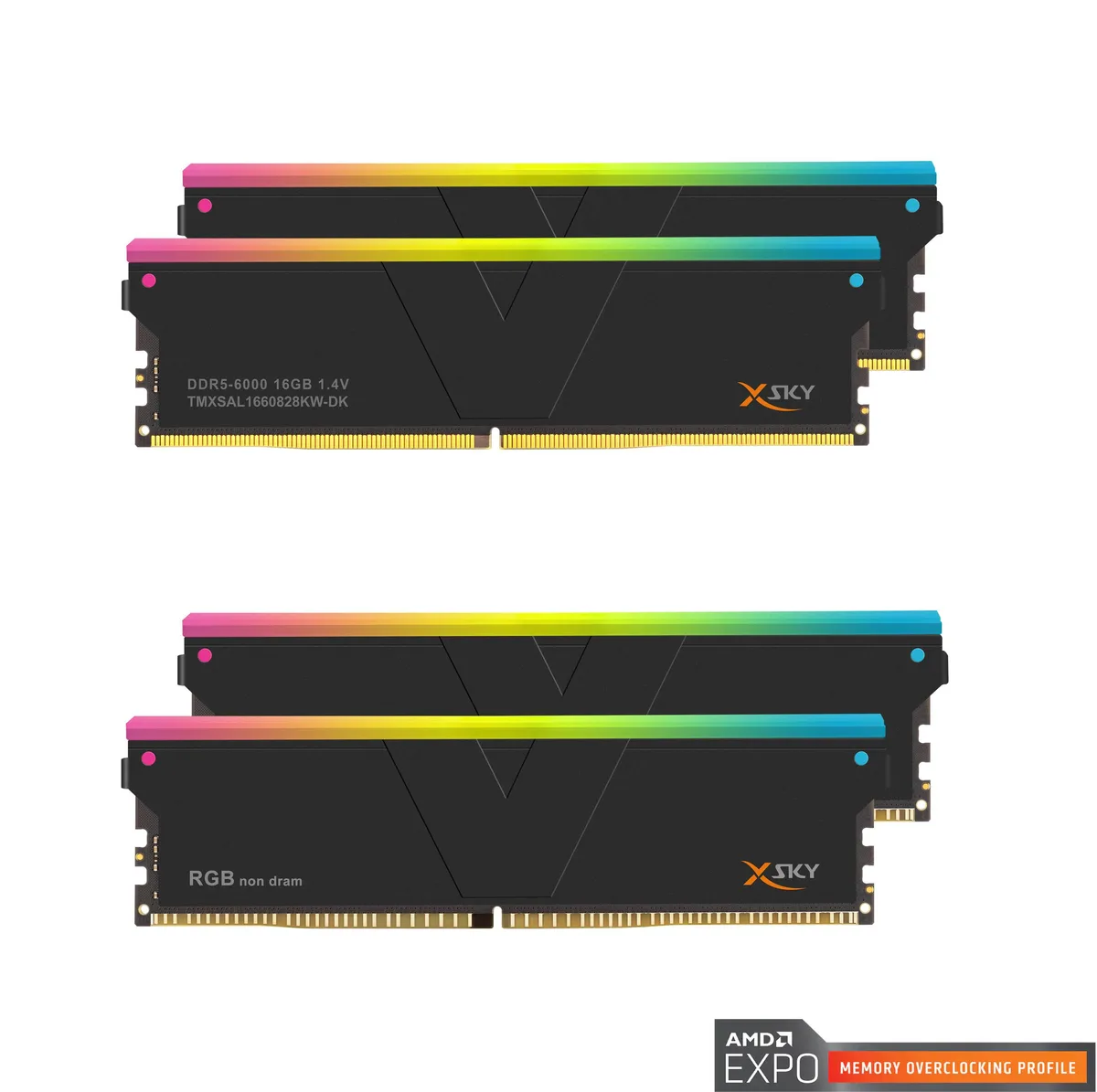 V-color V-color Manta XSky RGB DDR5 32GB (2x16GB) 6000MHz CL28 SCC 2+2 Kit — product photo