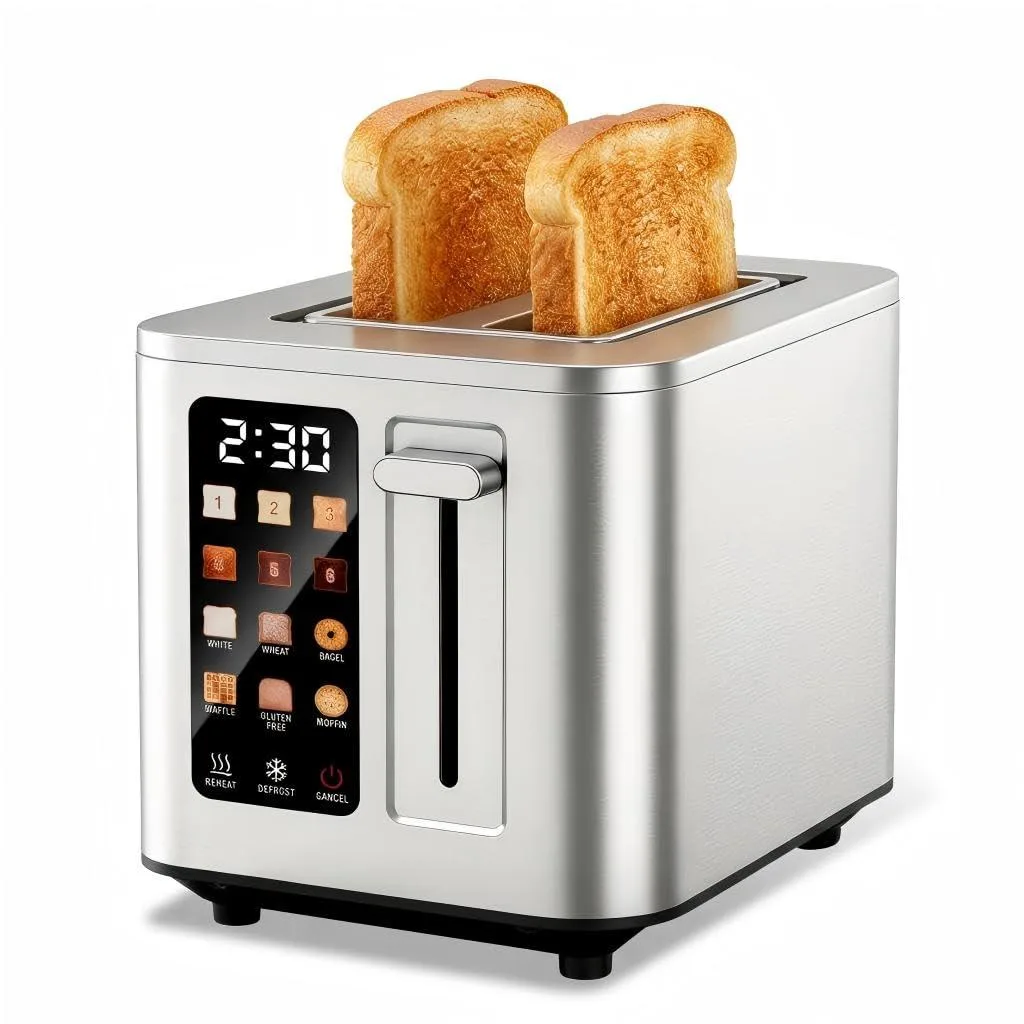 TAZTIR St-825 2-Slice Touchscreen Toaster, 1.5" Slots, 1500 W, Purple — product photo