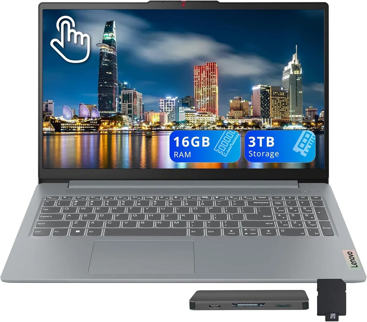 Lenovo Lenovo IdeaPad Slim 3 15.6" FHD Touchscreen Business Laptop Ryzen 7 5825U 16GB 2TB Windows 11 Home Gray — product photo