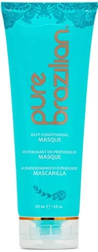 White 236 ml jar with black lid, creamy hair masque inside