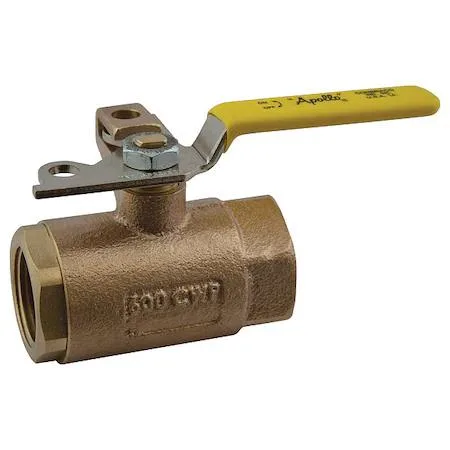 Bronze ball valve with lever handle, inline connections