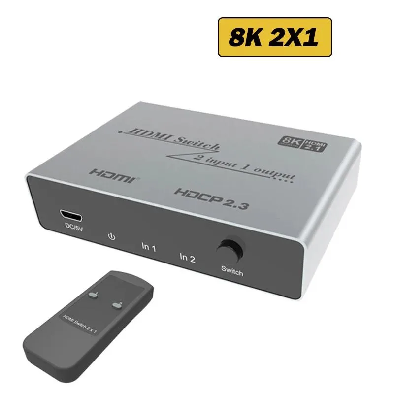 YINGHUA YINGHUA 8K HDMI 2.1 Switch 3x1 48Gbps HDR HDCP 2.3 IR Remote — product photo
