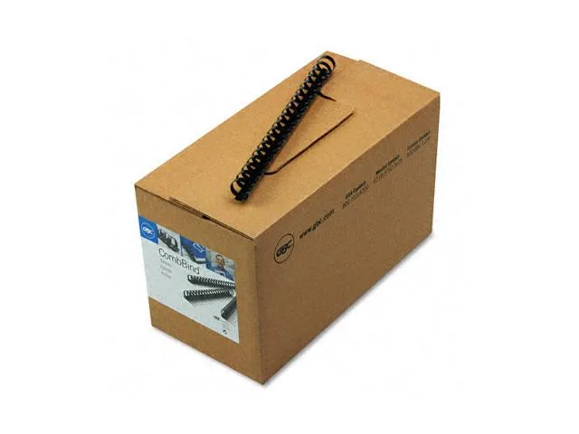 GBC GBC 4000104 CombBind 19-ring binding spines 3/4" 150 sheet black 100/box — product photo