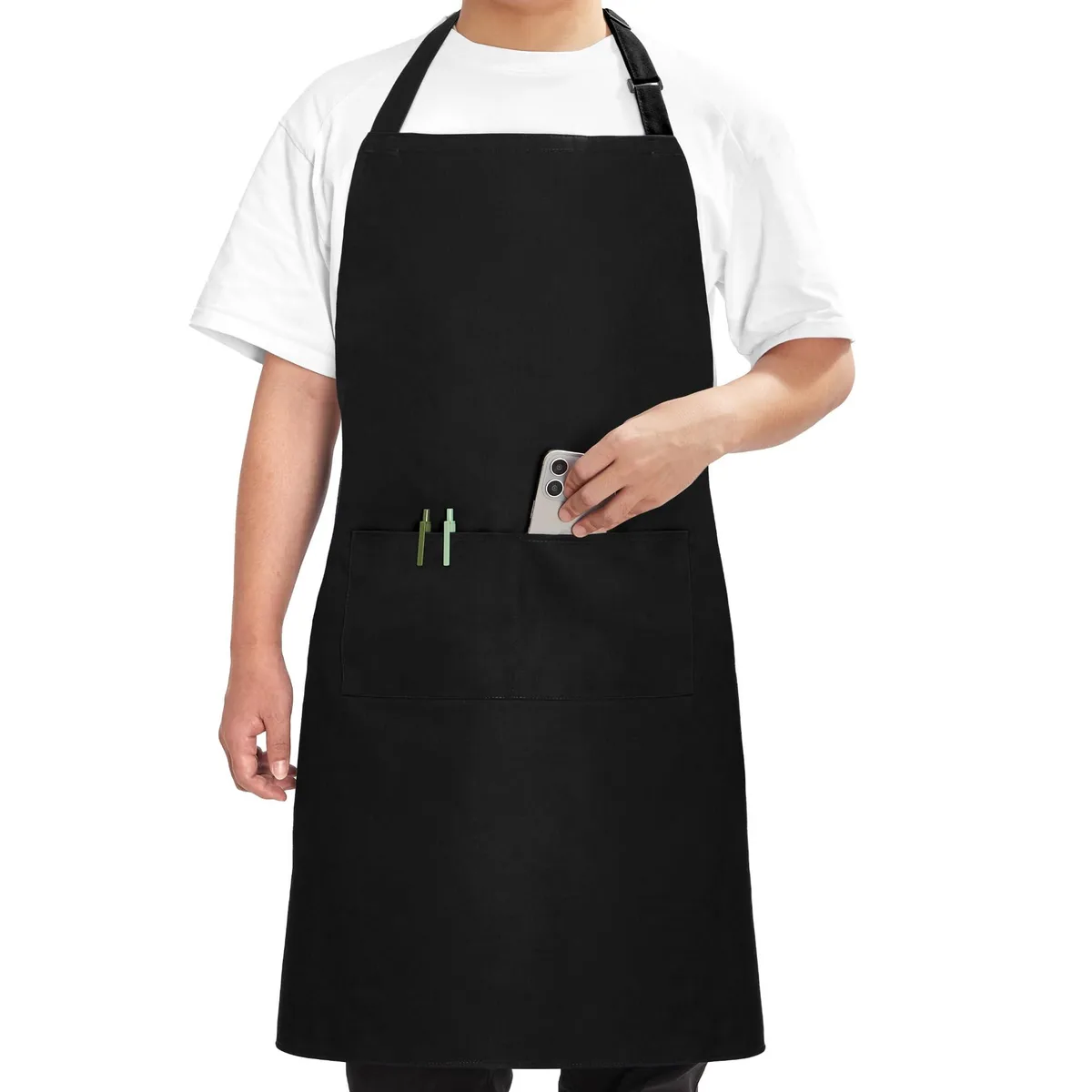  Syntus 1 Polycotton Chef Apron Black 33x27 in — product photo