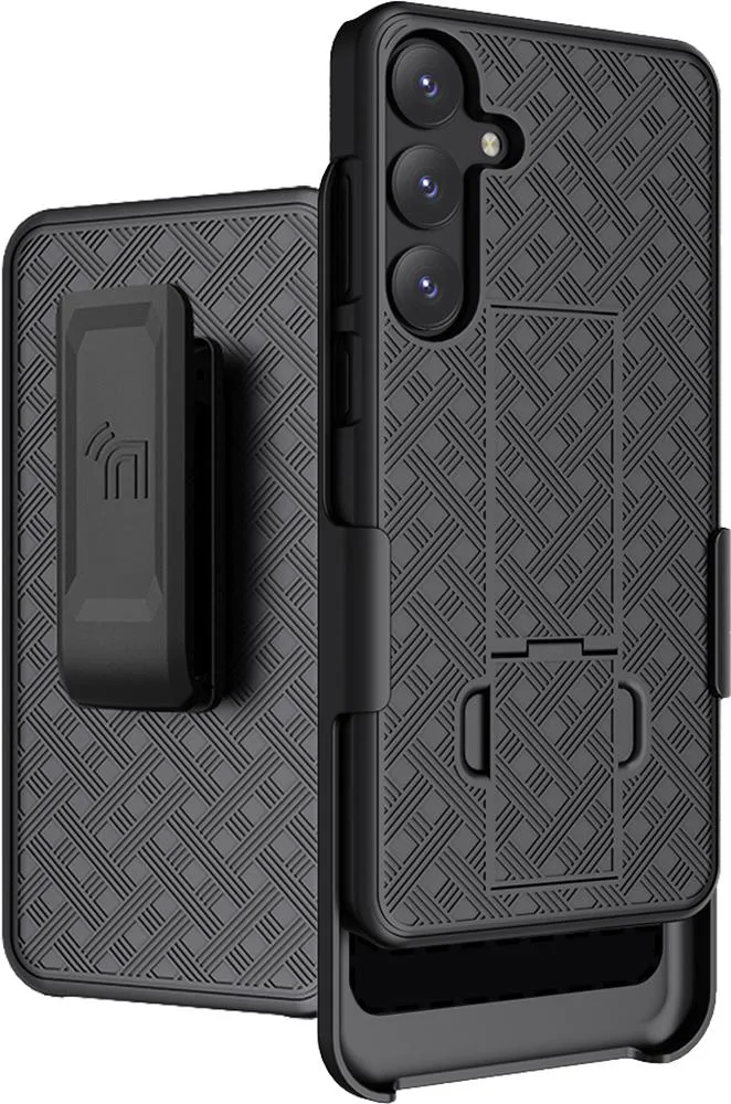 Nakedcellphone Nakedcellphone Slim Case &amp; Belt Clip Holster Combo for Samsung Galaxy S25 5G - Black — product photo