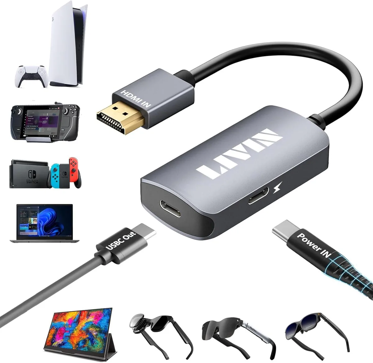 FLEANE FLEANE HDMI to USB-C Adapter 4K@60Hz Aluminium — product photo