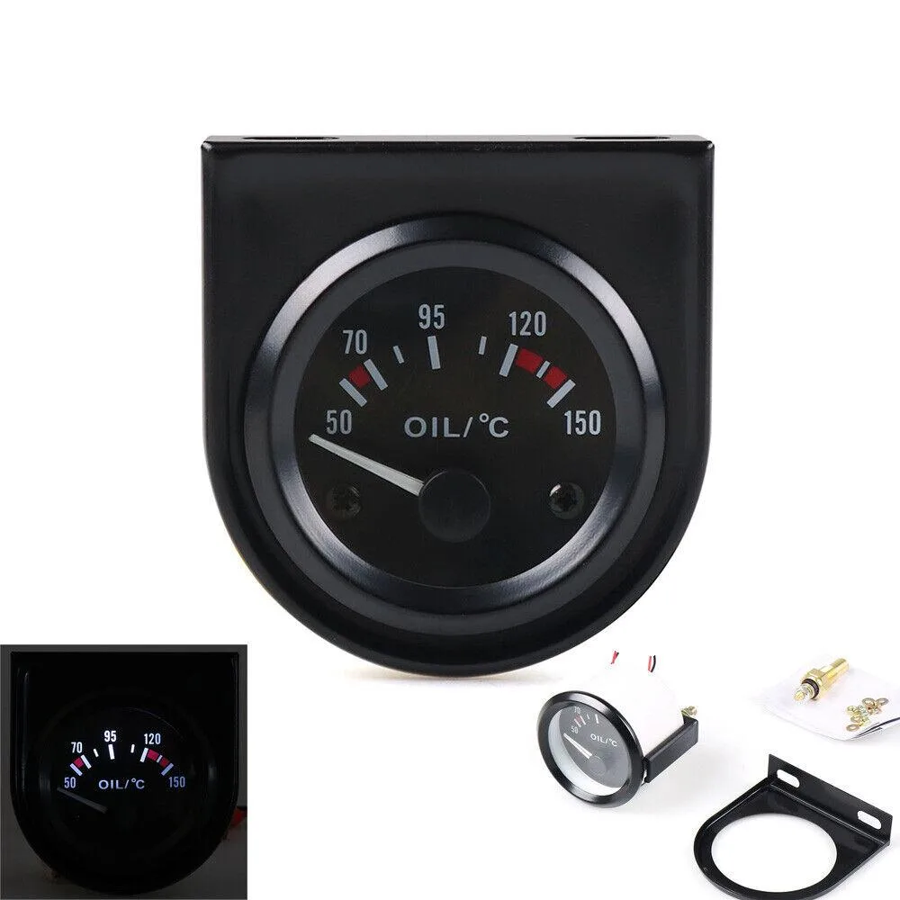 Dyno Racing Dyno Racing Oil Temp Gauge 2" 52mm 50-150°C White LED 1/8 NPT — product photo