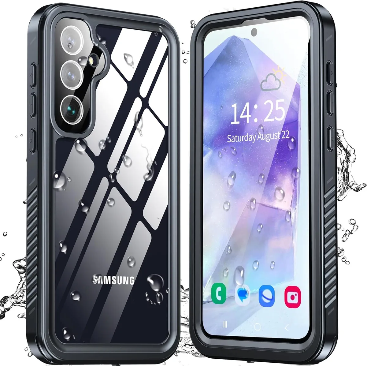 BONAEVER BONAEVER Samsung Galaxy A55 5G Case IP68 Waterproof 6.5" Black — product photo