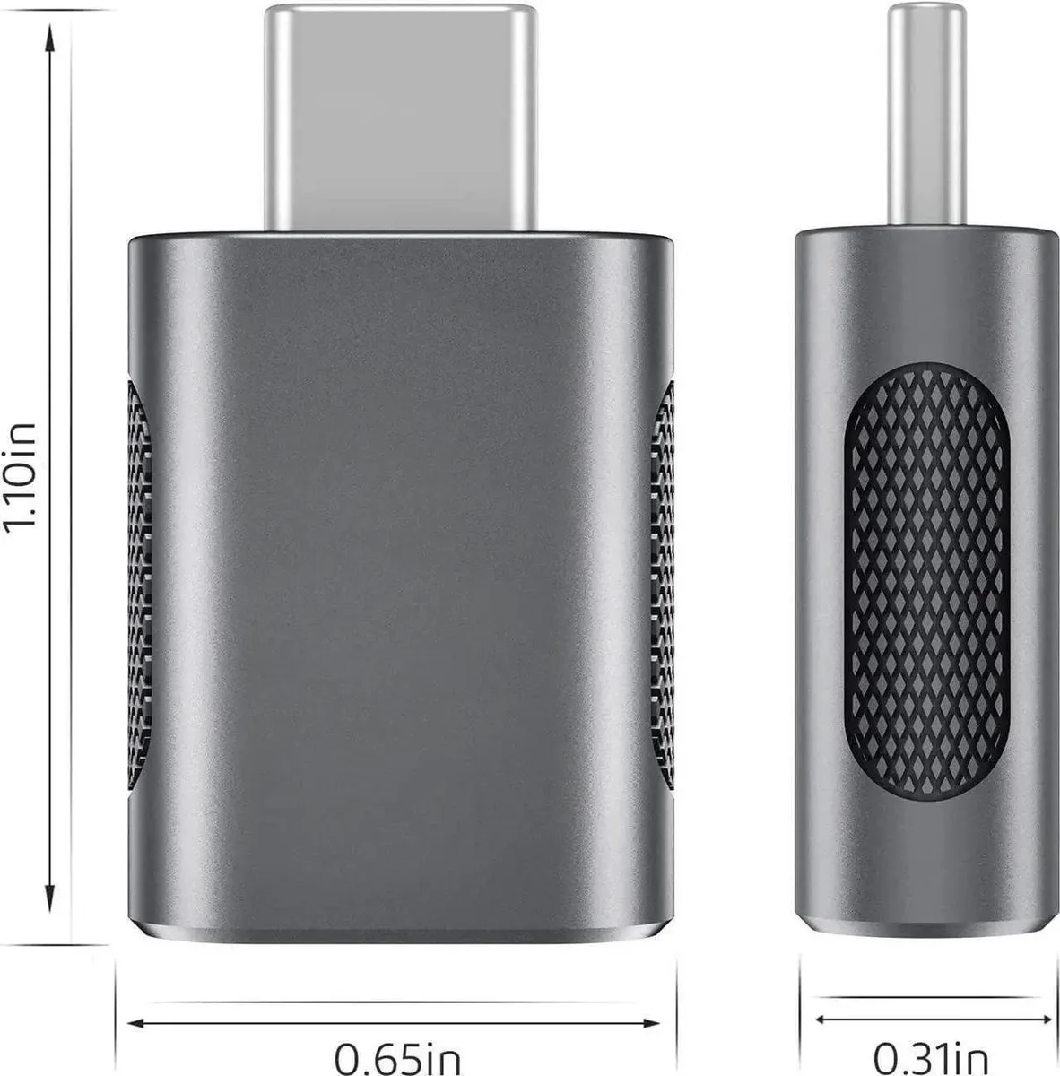 Vszerda Vszerda USB-C to USB 3.0 adapter 10Gbps 60W Space Grey 4-pack — product photo