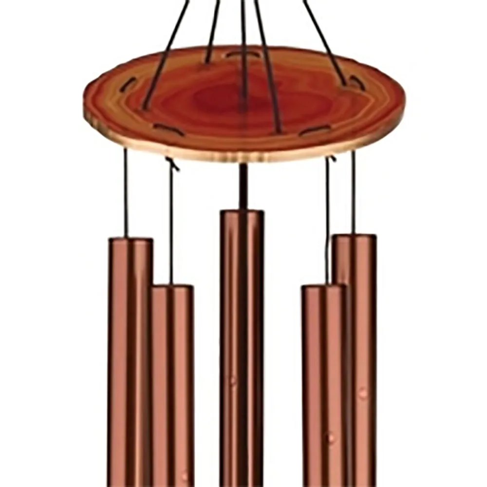 Regal 32 inch Agate Chime Amber with stone canopy and sail, metallic edges, acrylic knocker