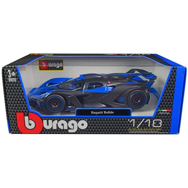 BBURAGO BBURAGO Bugatti Bolide Blue and Carbon Gray 1/18 Diecast Vehicle — product photo