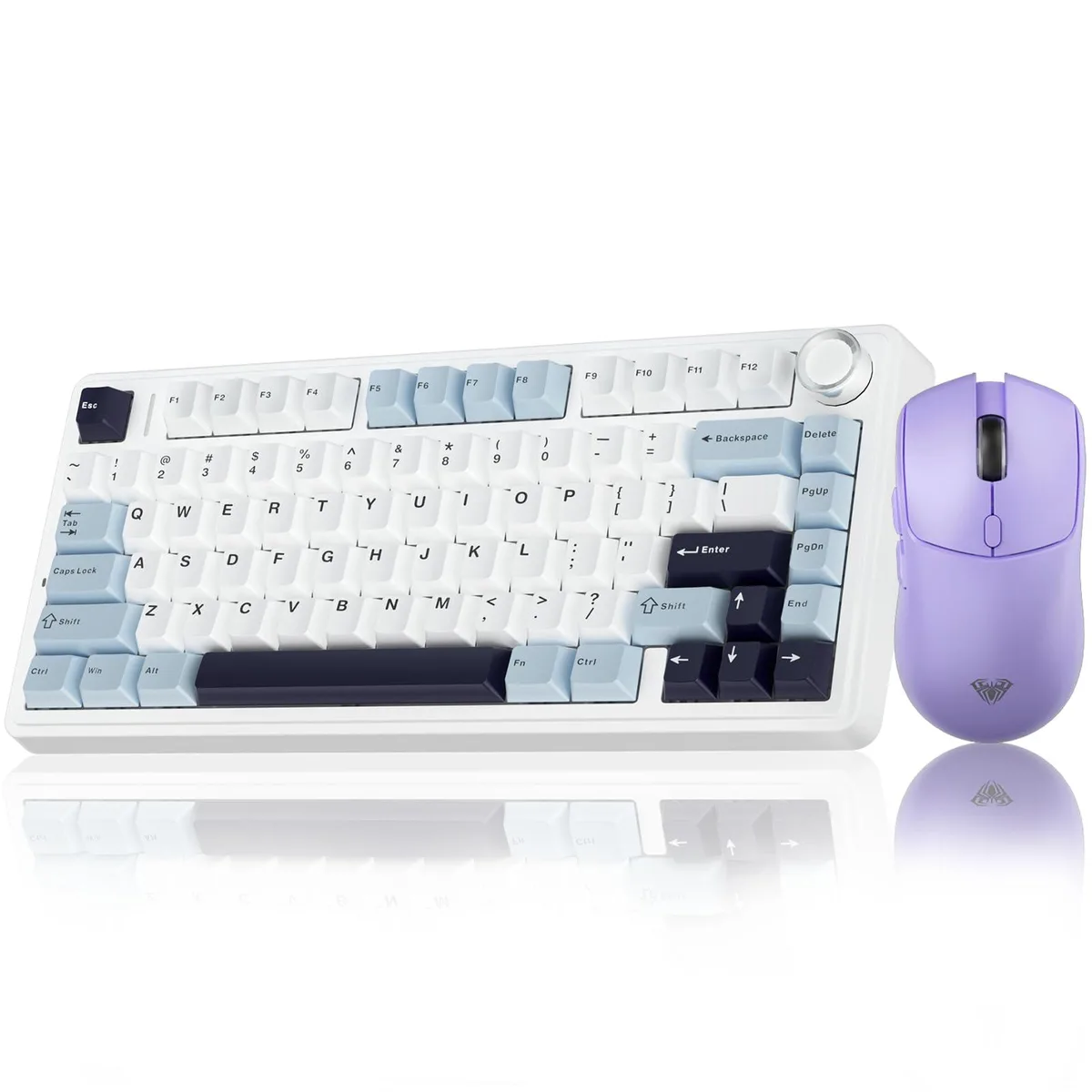 Vszerda Vszerda F75 75% Wireless Mechanical Keyboard Custom &amp; SC580X Mouse Light Purple — product photo