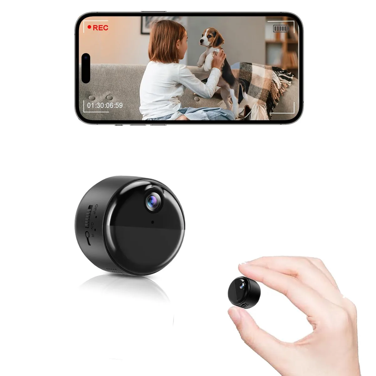  Mini Hidden Camera C12 1080P 90 Days Battery 1.4 inch Black — product photo