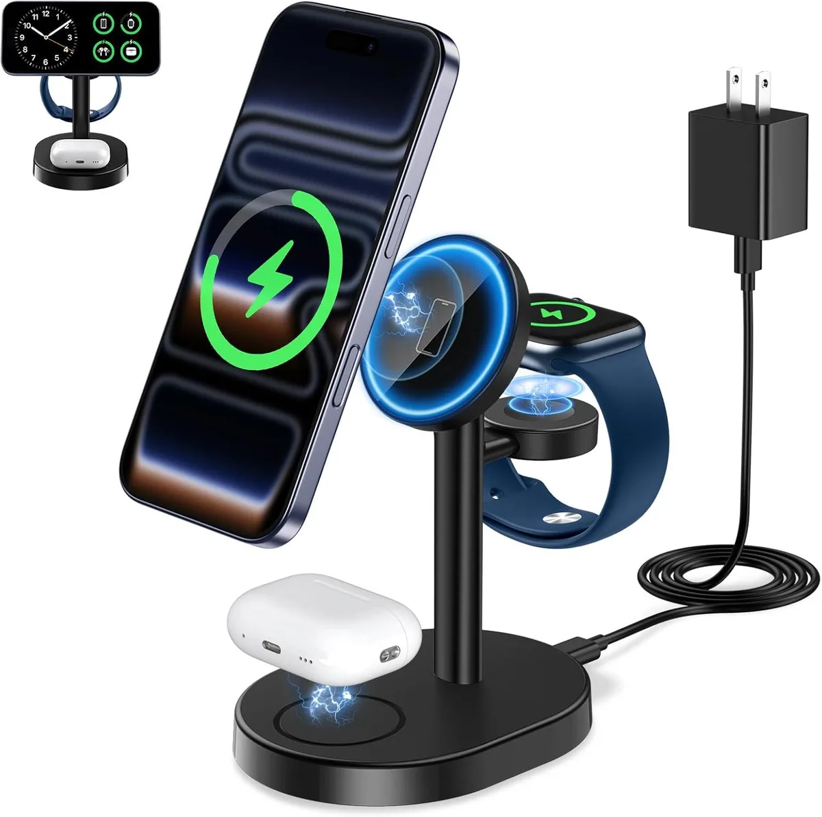 Luisport Luisport 2026 3-in-1 Wireless Charging Station 15W MagSafe Stand — product photo