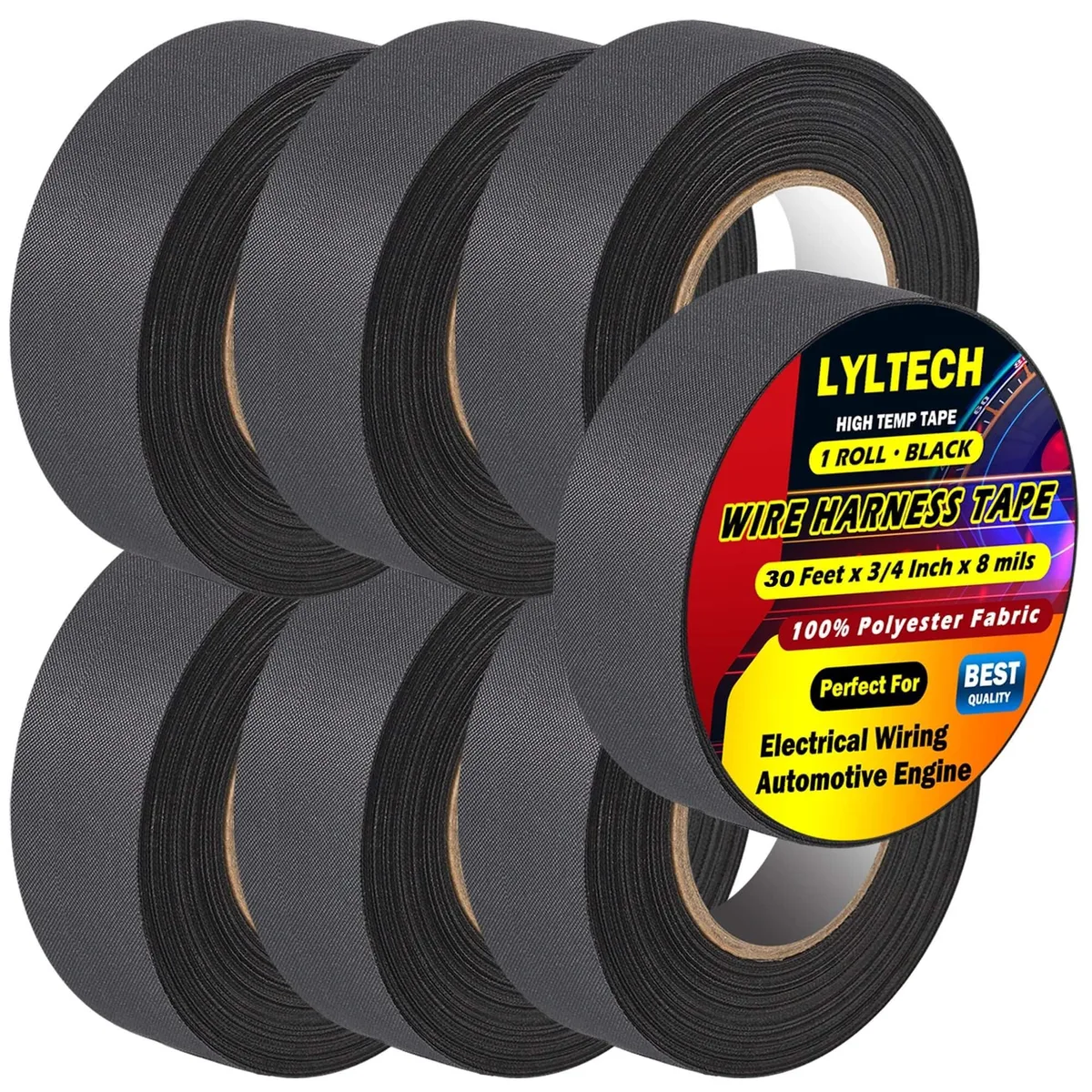 Wire Cap Connectors 7 Rolls 3/4 inch x 30 ft Black — product photo