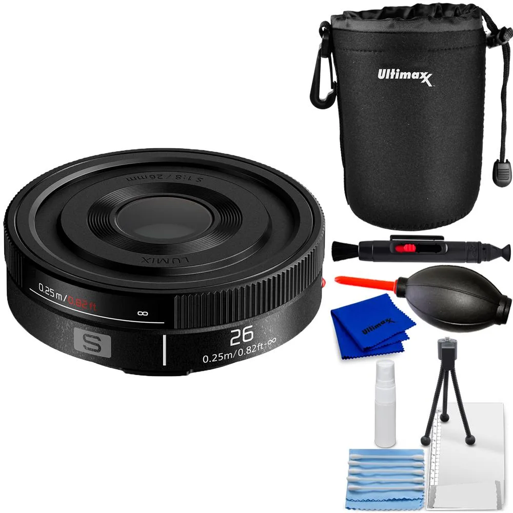 Panasonic Panasonic Lumix S 26mm f/8 Lens Leica L with 5-piece accessory kit — product photo