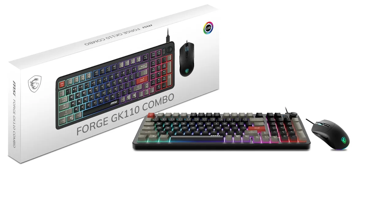  MSI FORGEGK110C Gaming Keyboard &amp; Mouse Set, Membrane, 12800 DPI — product photo