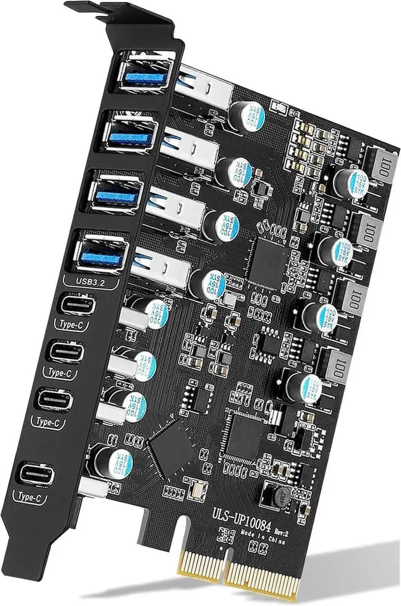 Vszerda Vszerda USB 3.2 Gen 2 PCIe Expansion Card 8 Ports 4C 4A — product photo